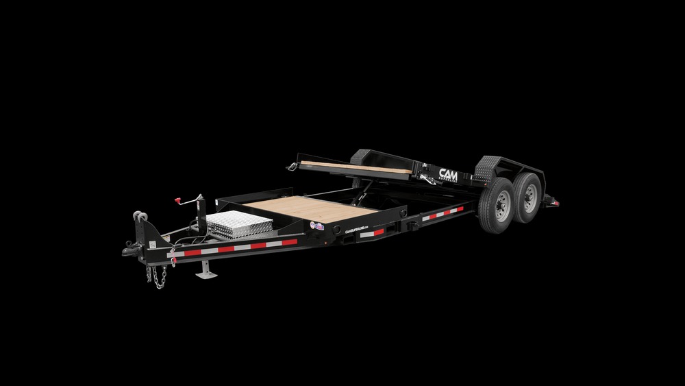 2022 Cam Superline 7 TON DECK BETWEEN SPLIT TILT 17' TILT + 4' STATIONARY DECK WITH PALLET FORK CARRIER Tilt Trailers