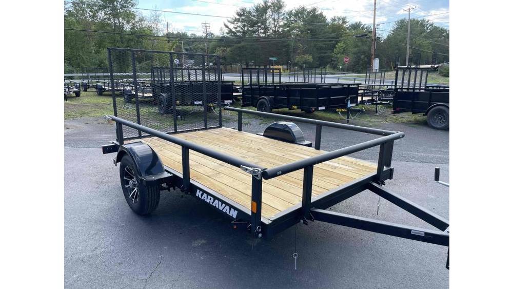 2022 Karavan KPU-2990-72-10RF Single Axle Utility Trailer. 6' Wide x 10' Long With 4' Mesh Gate. Utility/Landscape Trailers
